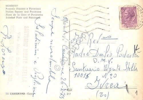 Cartolina Mondovì Piazza Stazione panorama 1973 | Immagine Gallery 2