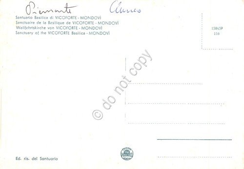 Cartolina Mondovì Santuario di Vicoforte colorata | Immagine Gallery 2