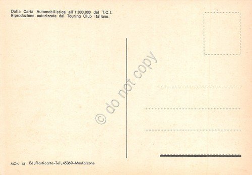 Cartolina Monfalcone mappa città e vedute varie