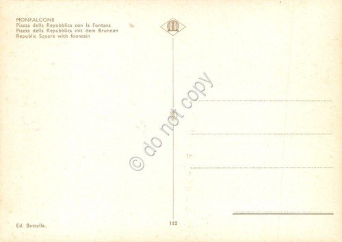 Cartolina Monfalcone Piazza Repubblica e fontana (Gorizia)