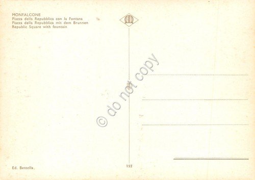 Cartolina Monfalcone Piazza Repubblica e fontana (Gorizia)