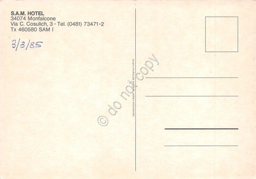 Cartolina Monfalcone S.A.M. Hotel Bar da Bruno 1985 | Immagine Gallery 2