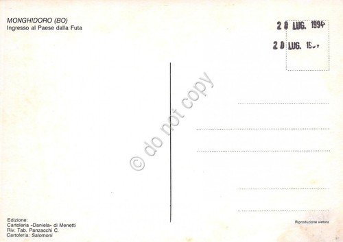 Cartolina Monghidoro Ingresso al paese dalla Futa
