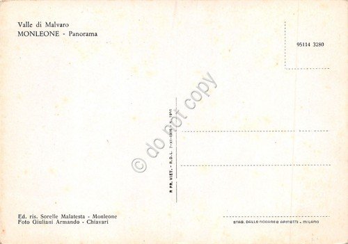 Cartolina Monleone Valle di Malvaro Panorama | Immagine Gallery 2