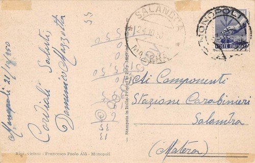 Cartolina Monopoli Piazza V. Emanuele e panorama 1950 | Immagine Gallery 2