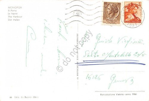 Cartolina Monopoli Porto anni '60 (Bari) | Immagine Gallery 2