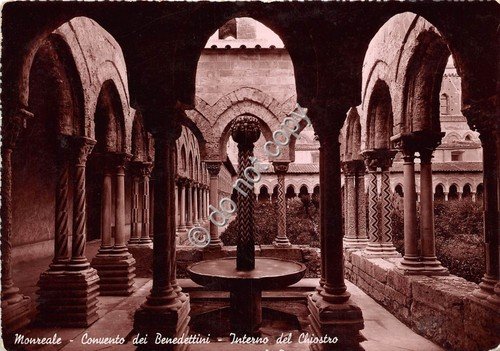 Cartolina Monreale Convento Benedettini Interno del Chiostro | Immagine principale