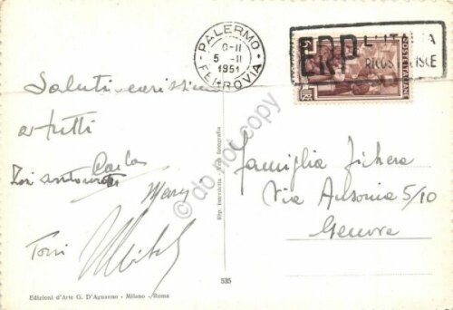 Cartolina Monreale Duomo L'Abside 1951 Timbro ERP