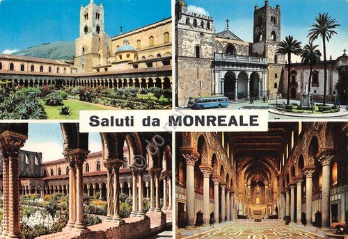 Cartolina Monreale vedute varie 1967 (Palermo)