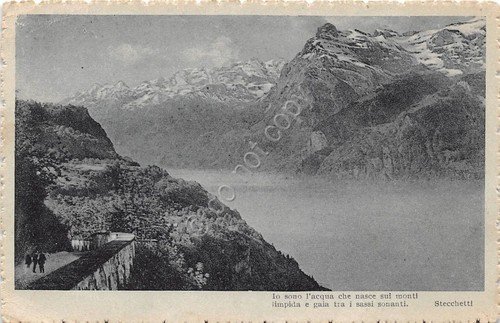 Cartolina montagna e vallata poesia Stecchetti 1916 (Altre cartoline)
