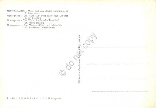 Cartolina Montagnana Mura Sud con Campanile di San Francesco (Padova) | Immagine Gallery 2