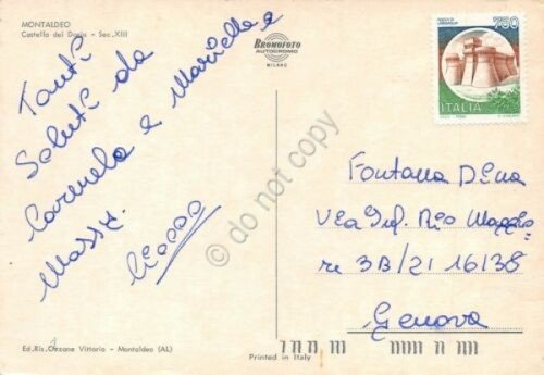 Cartolina Montaldeo Castello dei Doria (Alessandria)