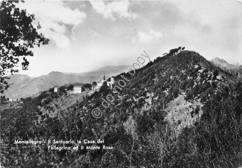 Cartolina Montallegro Santuario Casa del Pellegrino e Monte Rosa 1959 … | Immagine principale