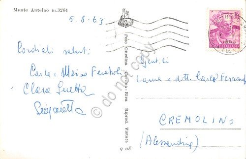 Cartolina Monte Antelao 1963 Foto Ghedina | Immagine Gallery 2