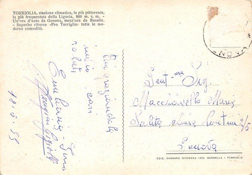 Cartolina Monte Antola Panorama animata 1959