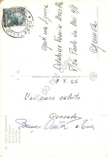 Cartolina Monte Argentario Grotta Azzurra 1966 (Grosseto) | Immagine Gallery 2