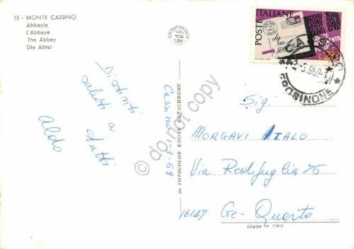 Cartolina Monte Cassino Abbazia 1969 (Frosinone)
