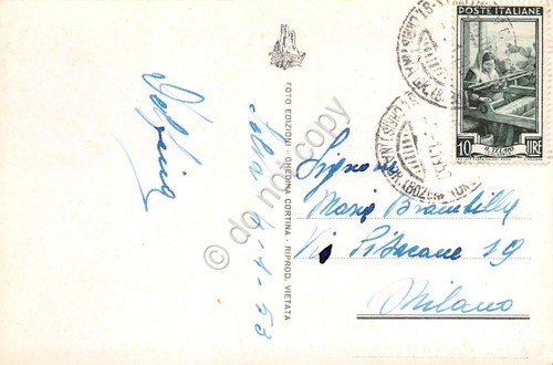 Cartolina Monte Pana Gruppo di CIR 1953