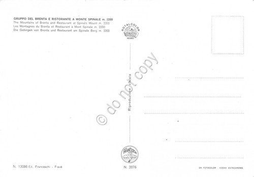 Cartolina Monte Spinale Ristorante e gruppo Brenta | Immagine Gallery 2