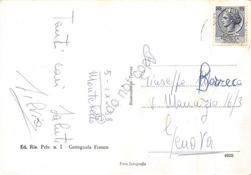 Cartolina Montebello della Battaglia Chiesa Parrocchiale 1958 | Immagine Gallery 2