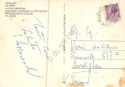 Cartolina Montecarlo Lucca ristorante La Nina vedute 1970