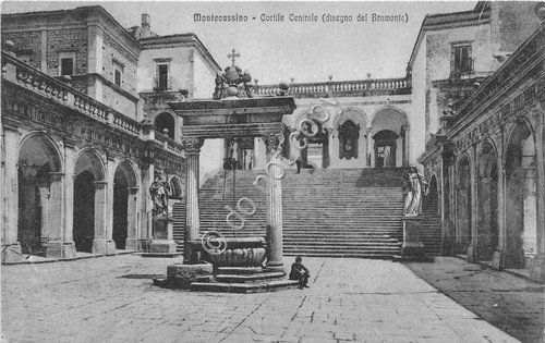 Cartolina Montecassino Cortile centrale animata (Perugia) | Immagine Gallery 1