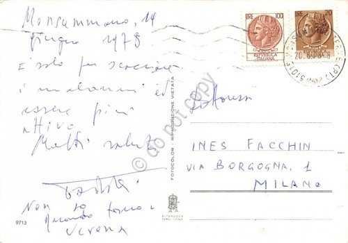 Cartolina Montecatini Terme 4 vedute paese (Pistoia)