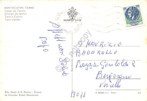 Cartolina Montecatini Terme Campi da tennis | Immagine Gallery 2
