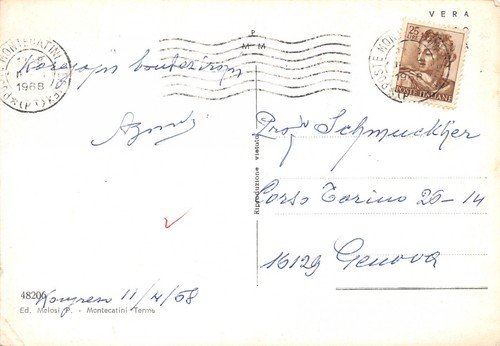 Cartolina Montecatini Terme Hotel Bellavista 1968