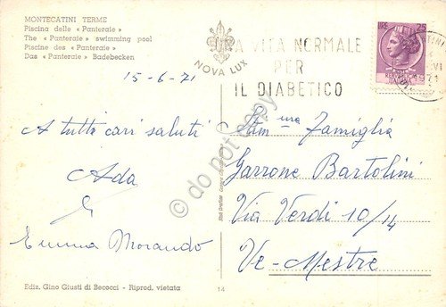 Cartolina Montecatini Terme Piscina delle Panteraie animata ombrelloni 1971 | Immagine Gallery 2