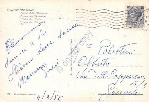 Cartolina Montecatini Terme Piscina delle Panterate 1958 | Immagine Gallery 2