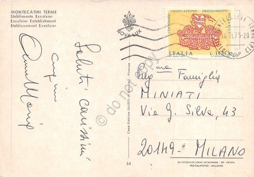 Cartolina Montecatini Terme Stabilimento Excelsior 1975 | Immagine Gallery 2