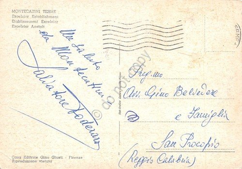 Cartolina Montecatini Terme Stabilimento Excelsior (Pistoia)