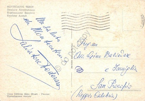 Cartolina Montecatini Terme Stabilimento Excelsior (Pistoia) | Immagine Gallery 2