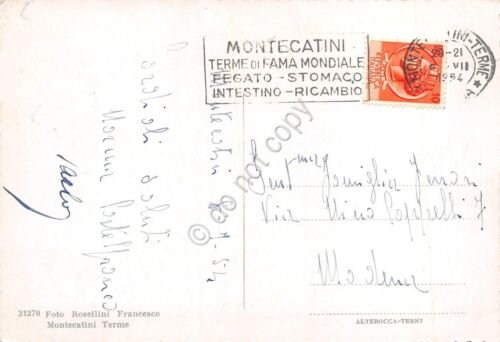 Cartolina Montecatini Terme Stabilimento Regina Timbro 1954