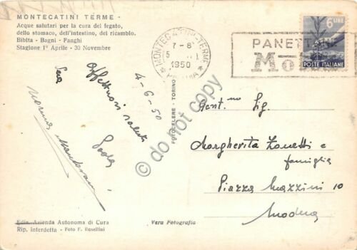 Cartolina Montecatini Terme Stabilimento Tettuccio giardino 1950 (Pistoia)