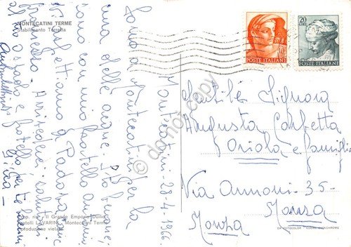 Cartolina Montecatini Terme Stabilimento Torretta 1966 colorata | Immagine Gallery 2