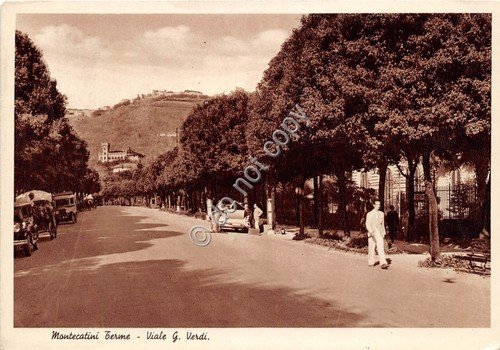 Cartolina Montecatini Terme Viale Verdi animata 1938 | Immagine principale