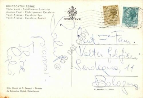 Cartolina Montecatini Terme Viale Verdi Stabilimento Excelsior 1977