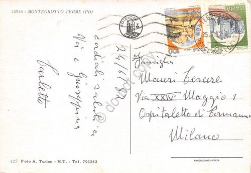 Cartolina Montegrotto Terme 8 vedute fanghi panorama piscina (Padova) | Immagine Gallery 2