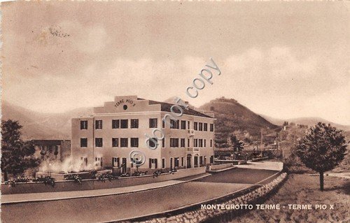 Cartolina Montegrotto Terme Pio X 1956