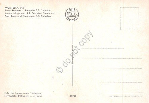 Cartolina Montella Ponte Romano Santuario S.S.Salvatore anni '80