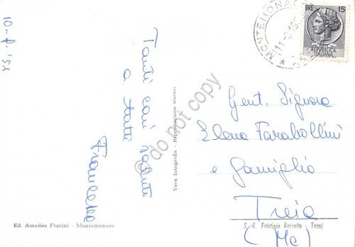 Cartolina Montemonaco Ascoli Piceno Panorama 1951