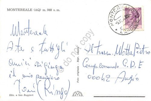 Cartolina Montereale L'Aquila panorama