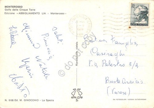 Cartolina Monterosso 5 vedute pescatore spiaggia animata (La Spezia) | Immagine Gallery 2