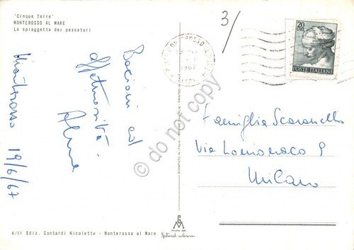 Cartolina Monterosso al Mare spiaggetta dei pescatori 1967 (La Spezia) | Immagine Gallery 2