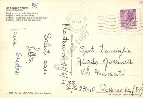 Cartolina Monterosso Fegina vista dalla Meridiana spiaggia 1971 (La Spezia) | Immagine Gallery 2