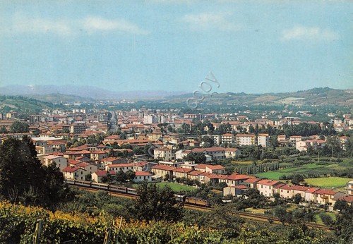 Cartolina Montevarchi panorama paese ferrovia anni '80 | Immagine principale