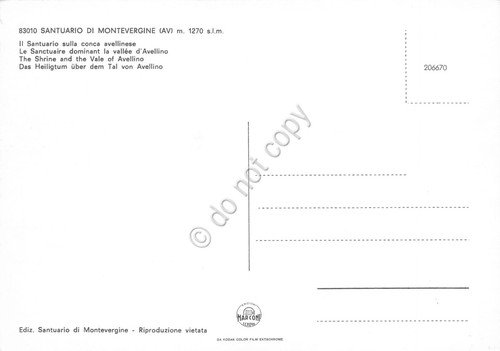 Cartolina Montevergine Santuario e conca avellinese | Immagine Gallery 2