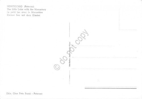 Cartolina Monticchio Potenza Lago piccolo con Badia
